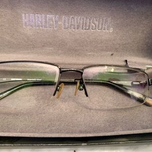 Harley Davidson Rectangular Men's Eyeglasses HD422 BLK  53 [] 17-140 In Case